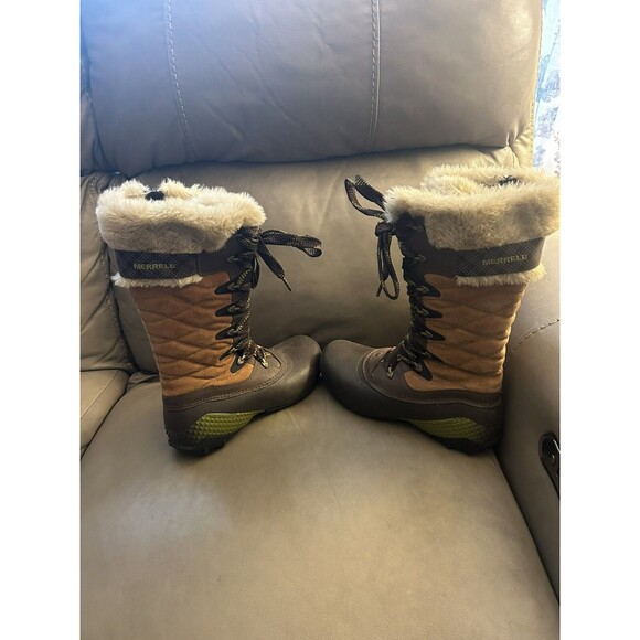 Merrell Winterbelle Peak Waterproof Suede Boots Easy full Zip in & Out size 7 - Picture 2 of 5